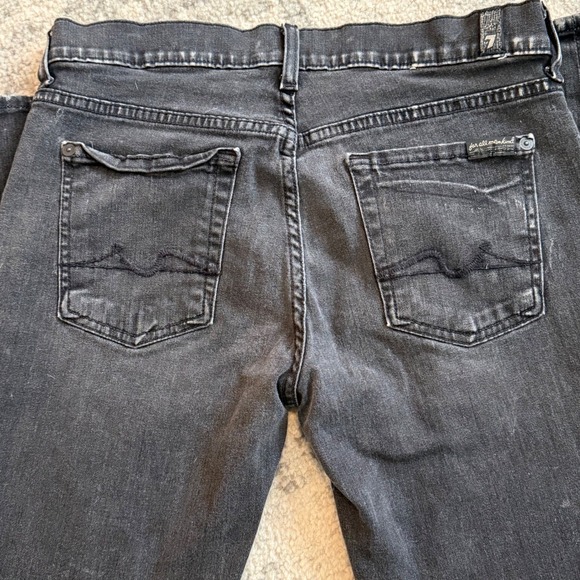 7 For All Mankind Roxanne Black Wash Skinny Zipper Ankle Jeans Womens Size 28 - Picture 5 of 8